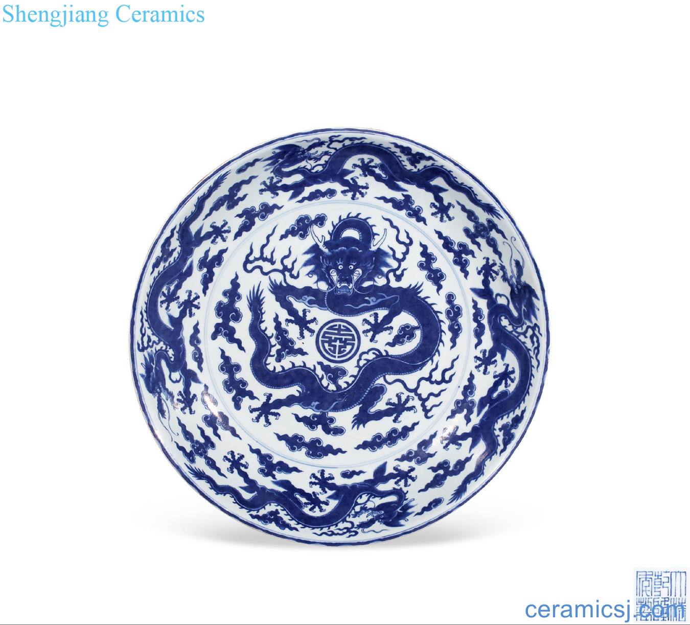 Qing qianlong Blue and white dragon