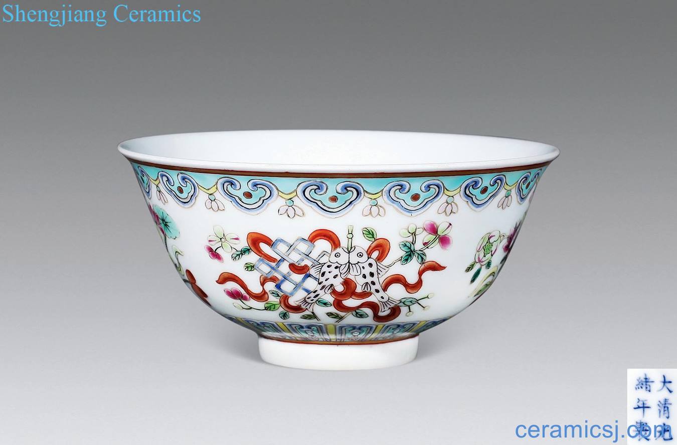 Pastel reign of qing emperor guangxu in a bowl