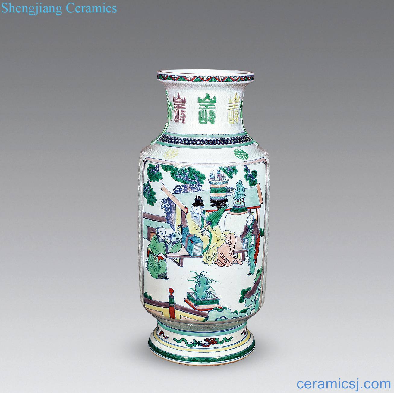 Qing yongzheng bucket color medallion figures show