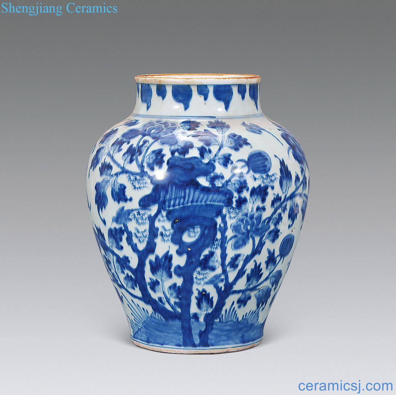 qing Blue and white flower pot