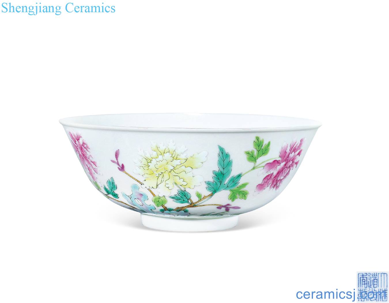 Birds clear light pastel flowers figure bowl