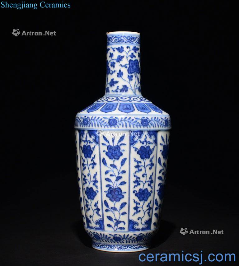 The Qing Dynasty A BLUE AND WHITE ROULEAU VASE