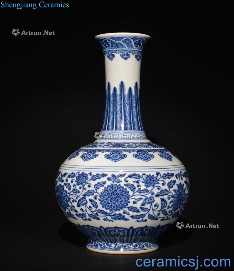 The Qing Dynasty A MING - STYLE BLUE AND WHITE BOTTLE VASE