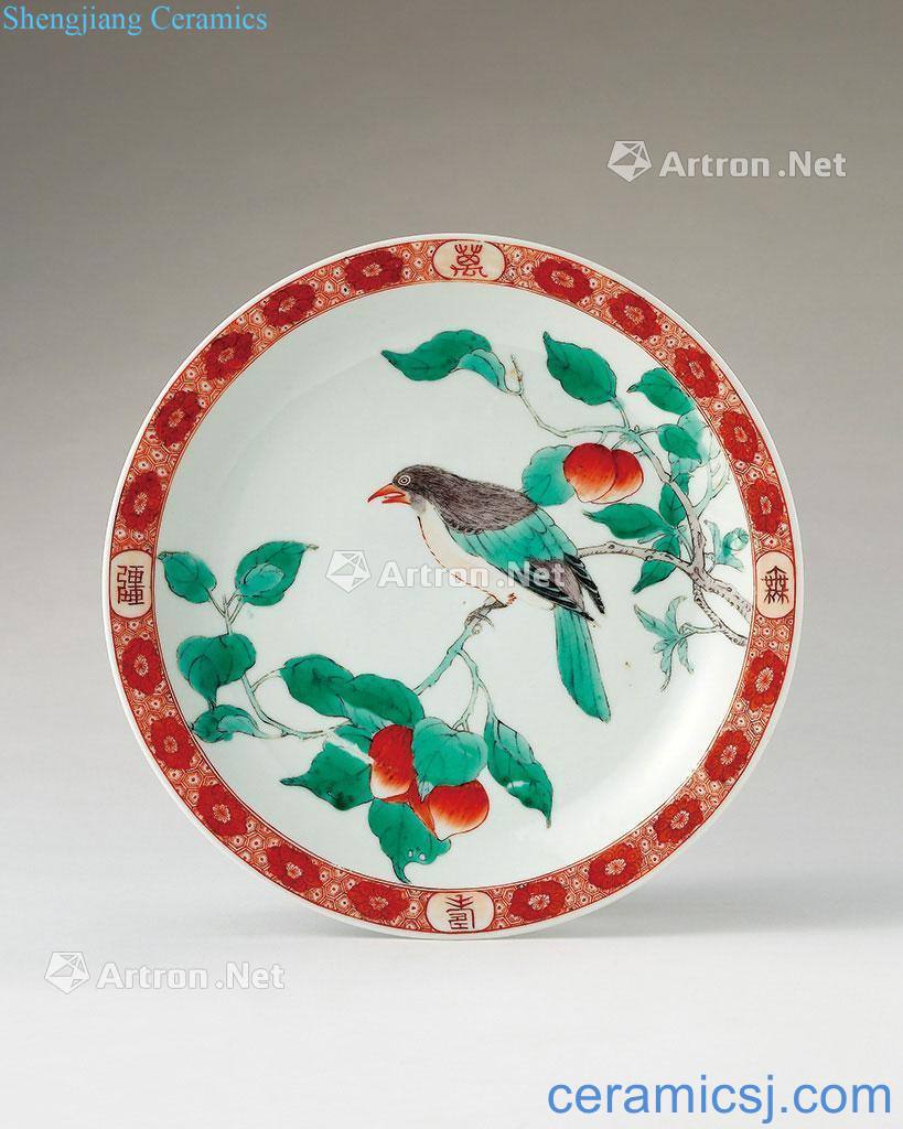 The qing emperor kangxi Colorful day painting of flowers and plate