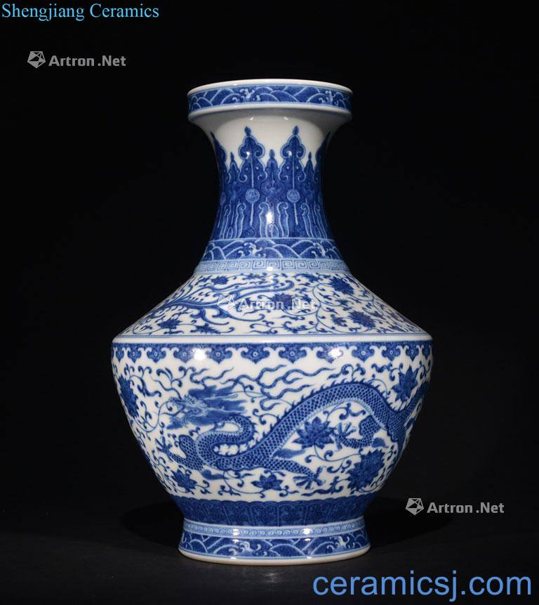 The Qing Dynasty A BLUE AND WHITE DRAGON VASE