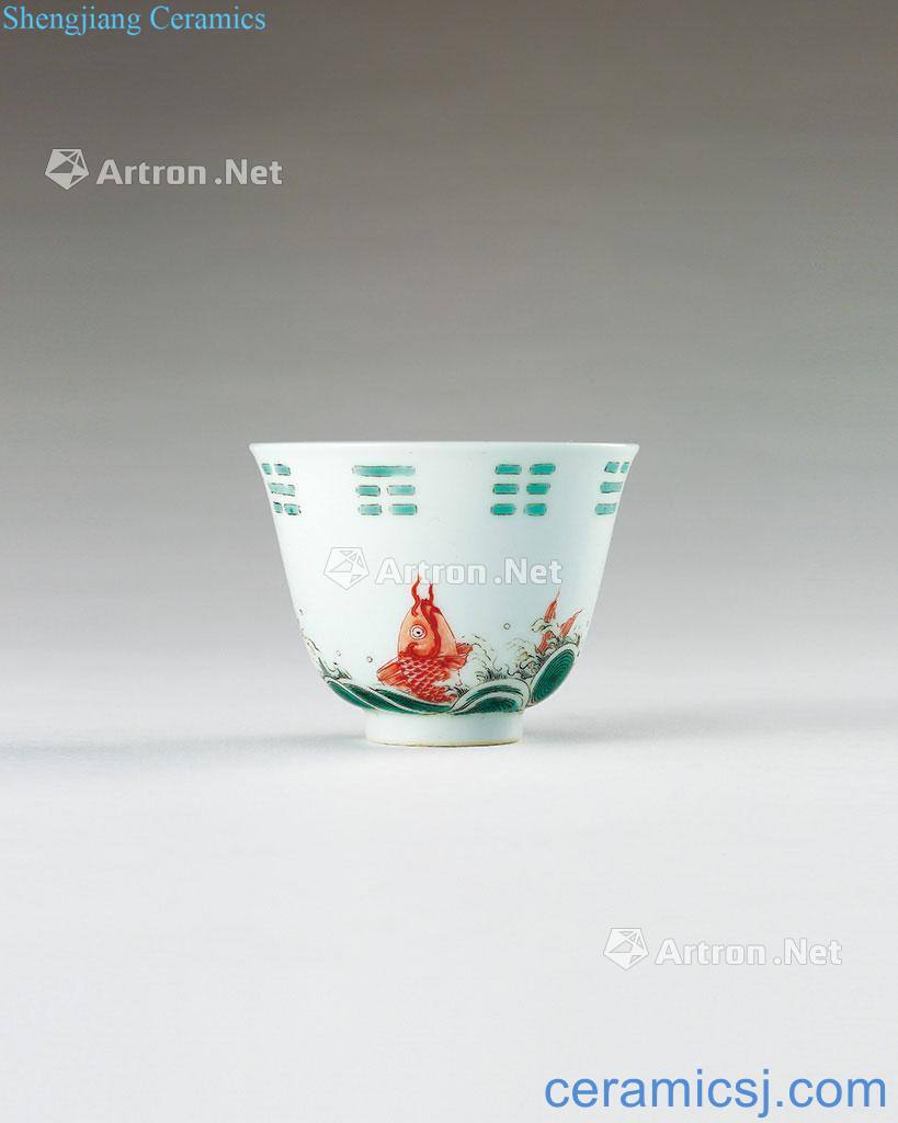 The qing emperor kangxi Colorful diving longteng cup
