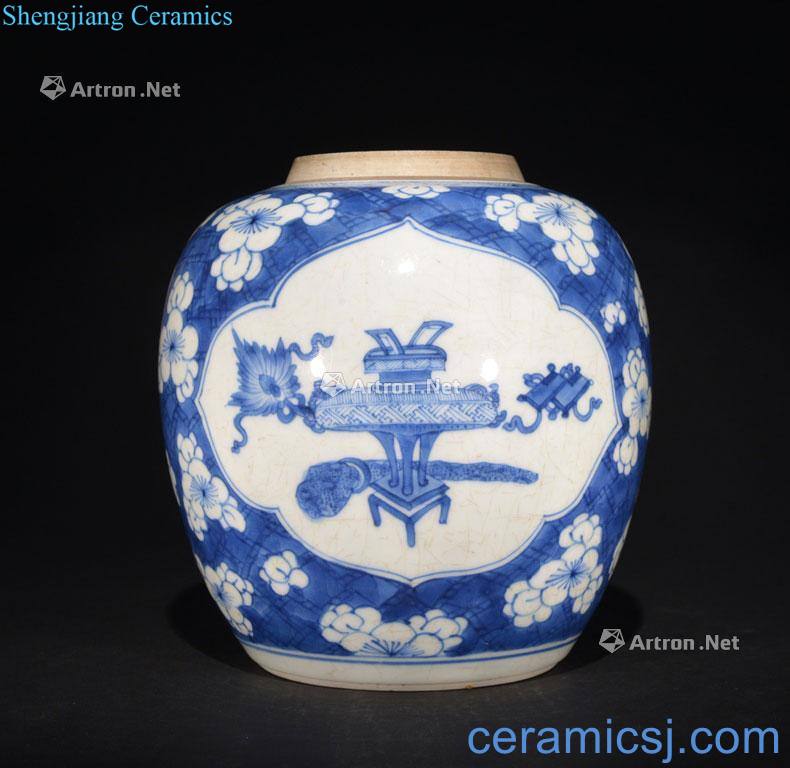 The Qing Dynasty A BLUE AND WHITE JAR