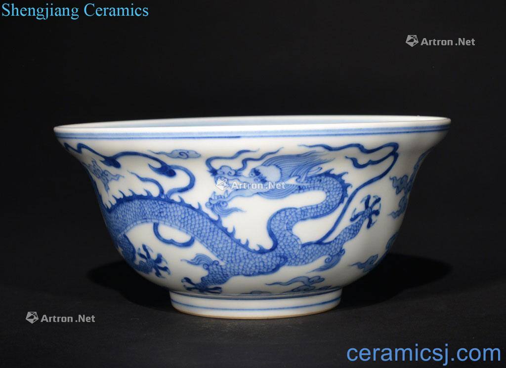 The Qing Dynasty A BLUE AND WHITE DRAGON BOWL
