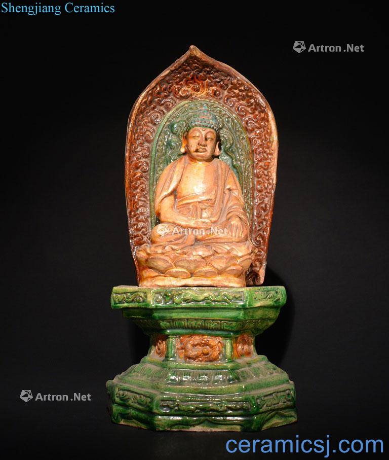 Ming Dyansty SANCAI GLAZED - A FIGURE OF BUDDHA