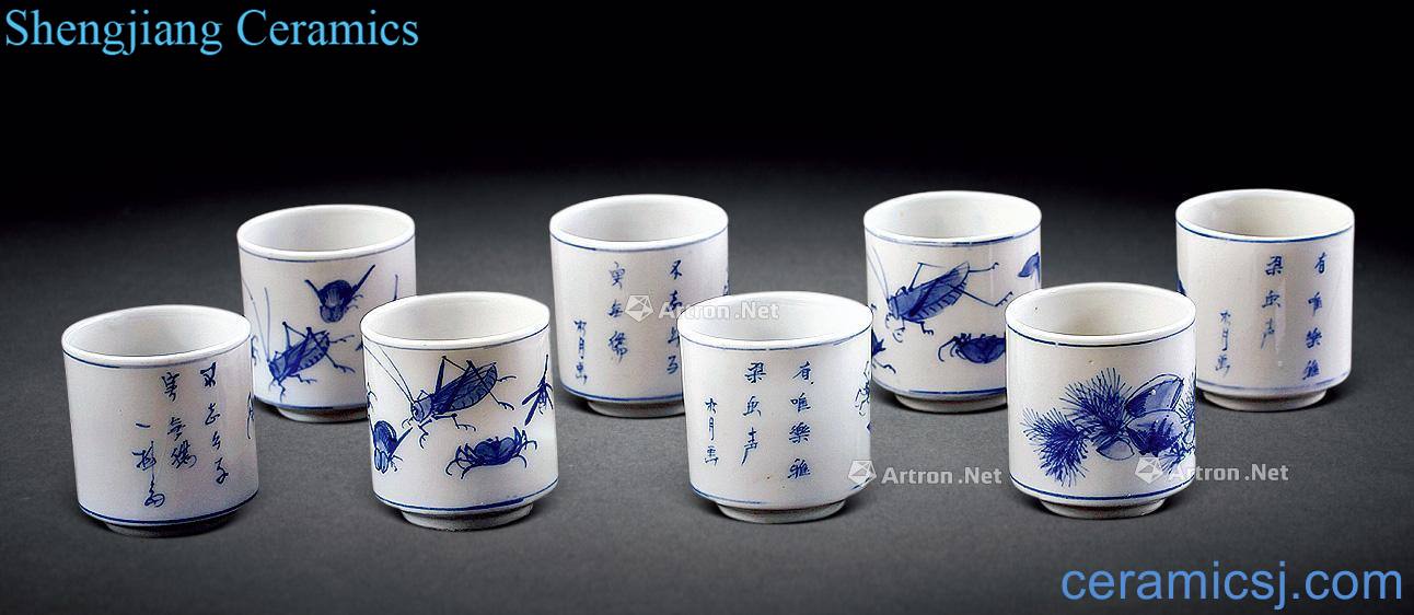 qing Blue autumn insect cup (8)