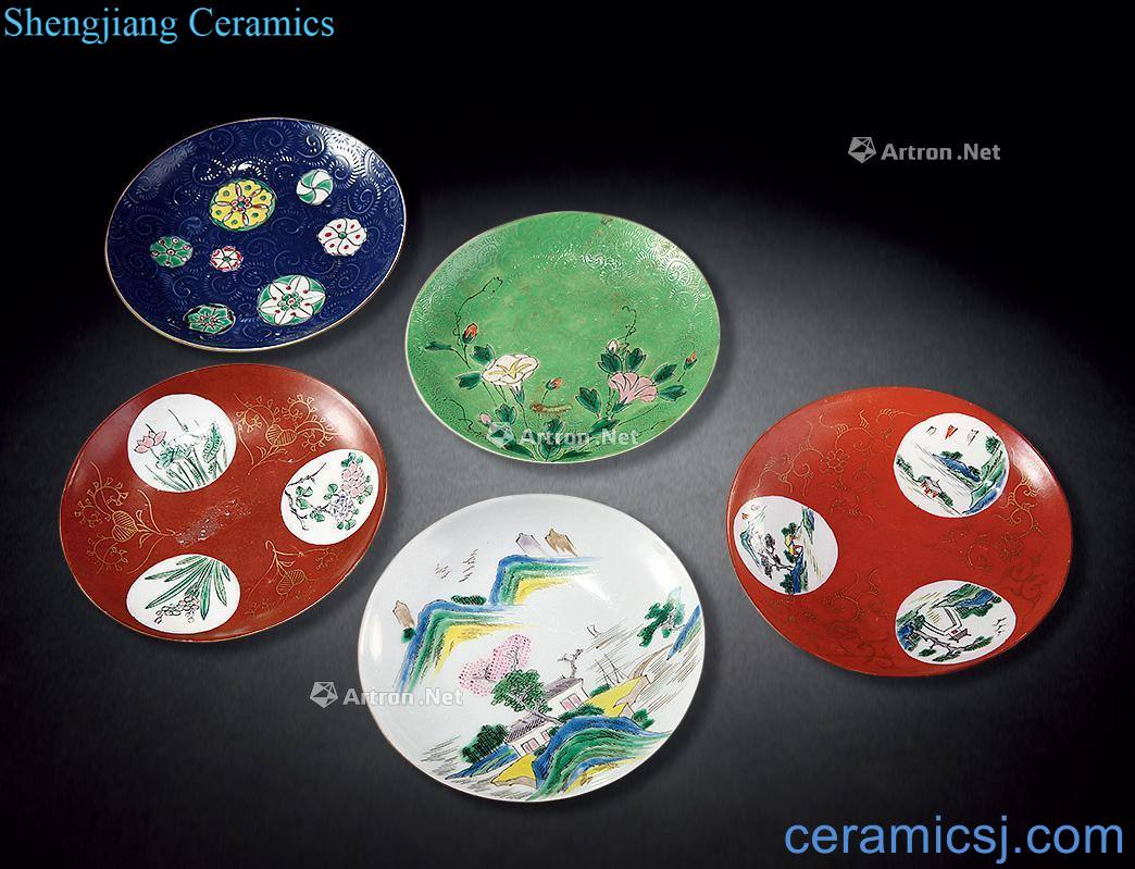 Qing qianlong pastel rolling mixed plate (5)