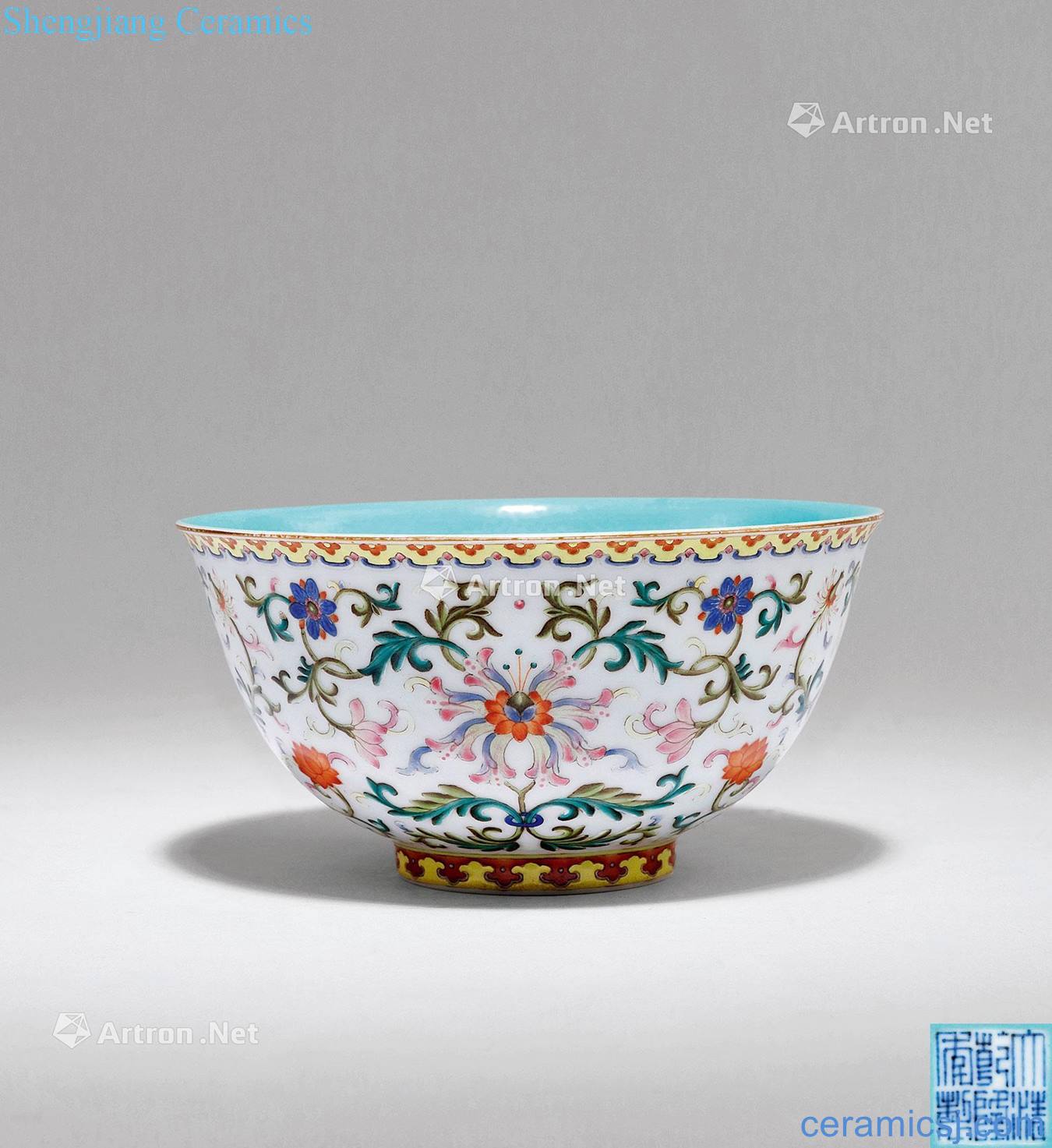 Qing qianlong pastel flower bowls