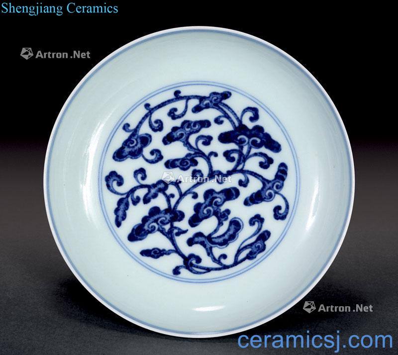 Qing qianlong Blue and white ruyi tray