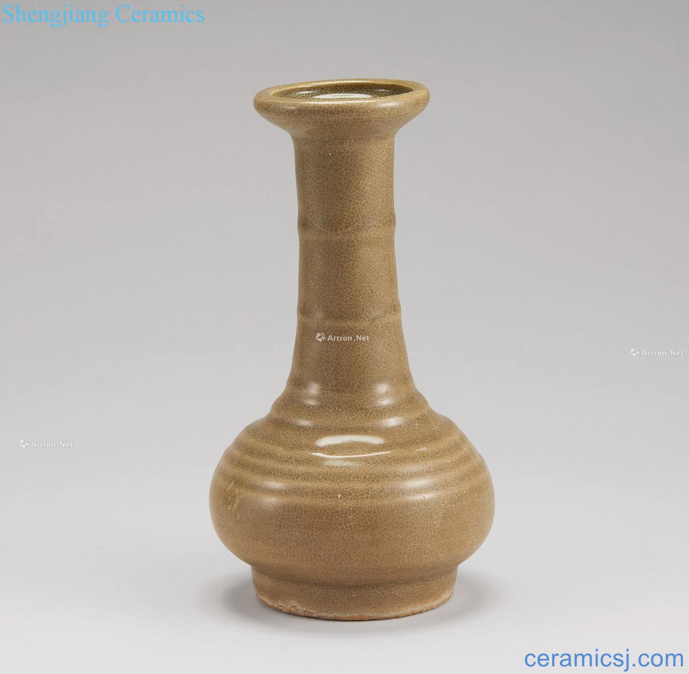 The song dynasty longquan celadon magnetic bowstring grain cream-colored green bottles