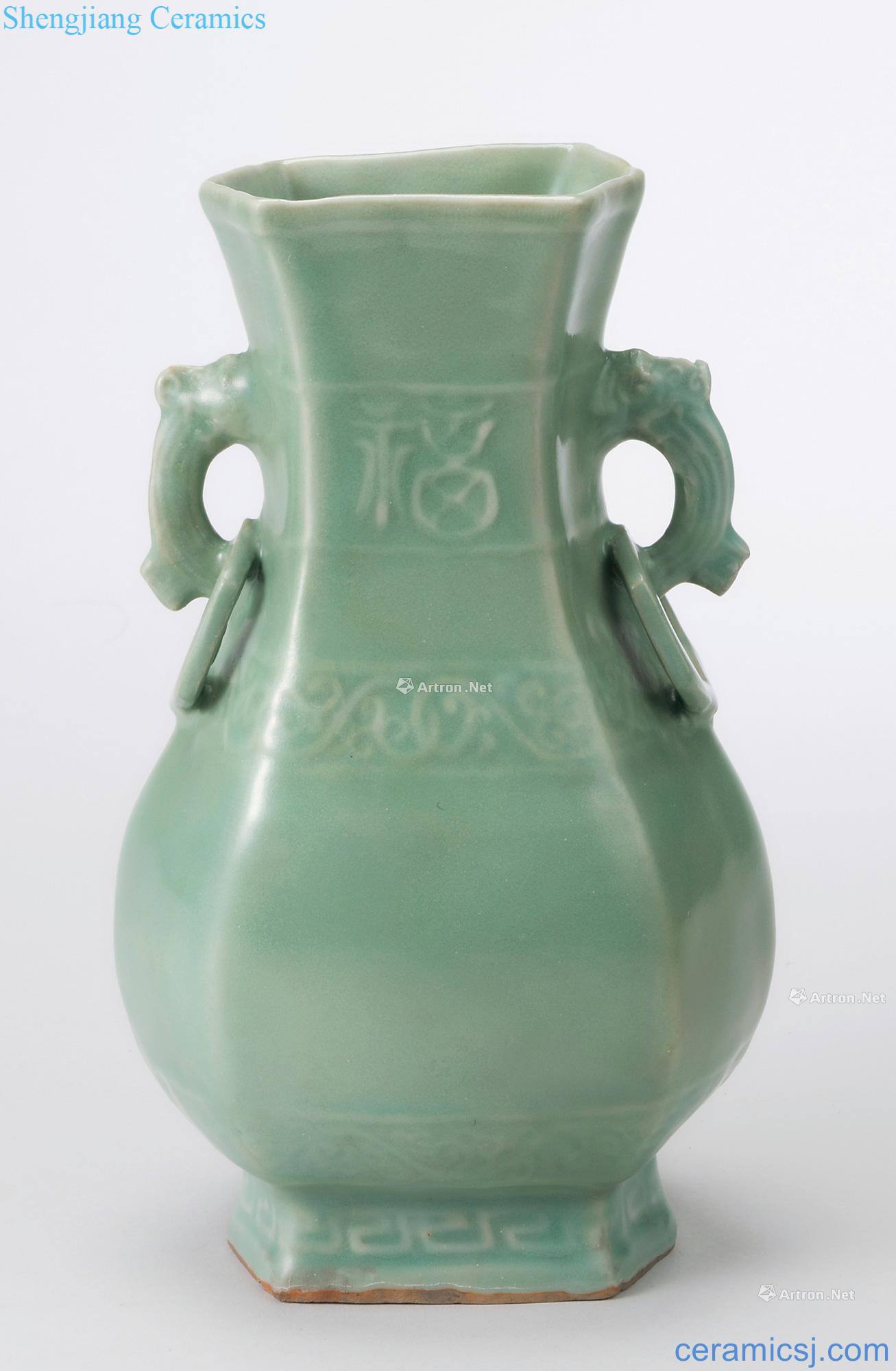 The southern song dynasty Longquan celadon hexagonal ears