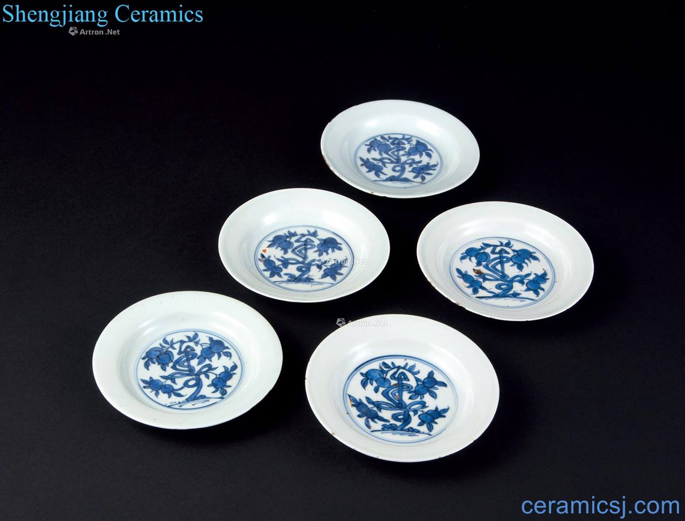 Ming jiajing Blue and white live tray (five)