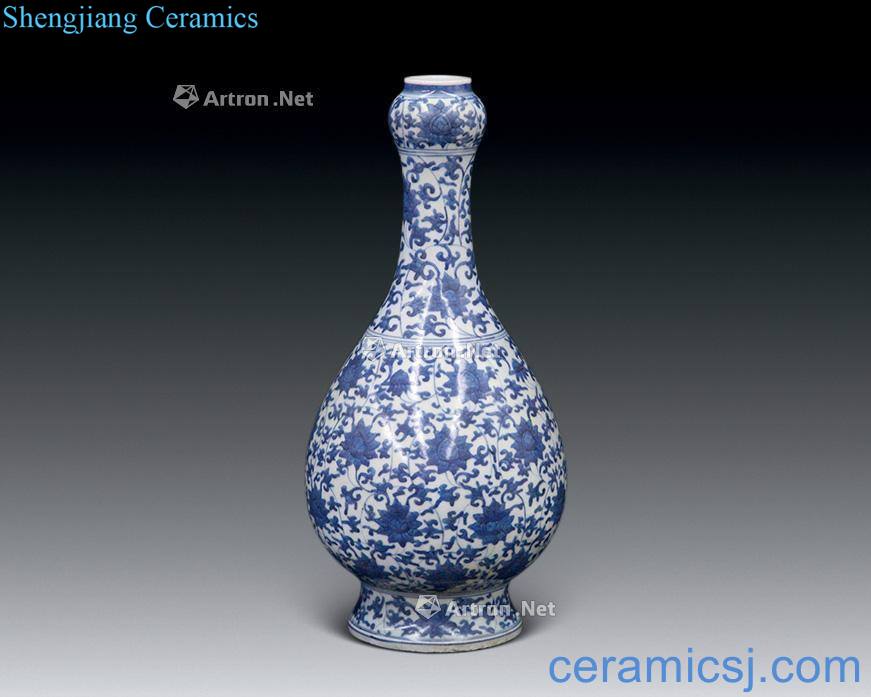 In the Ming dynasty Blue and white floral design