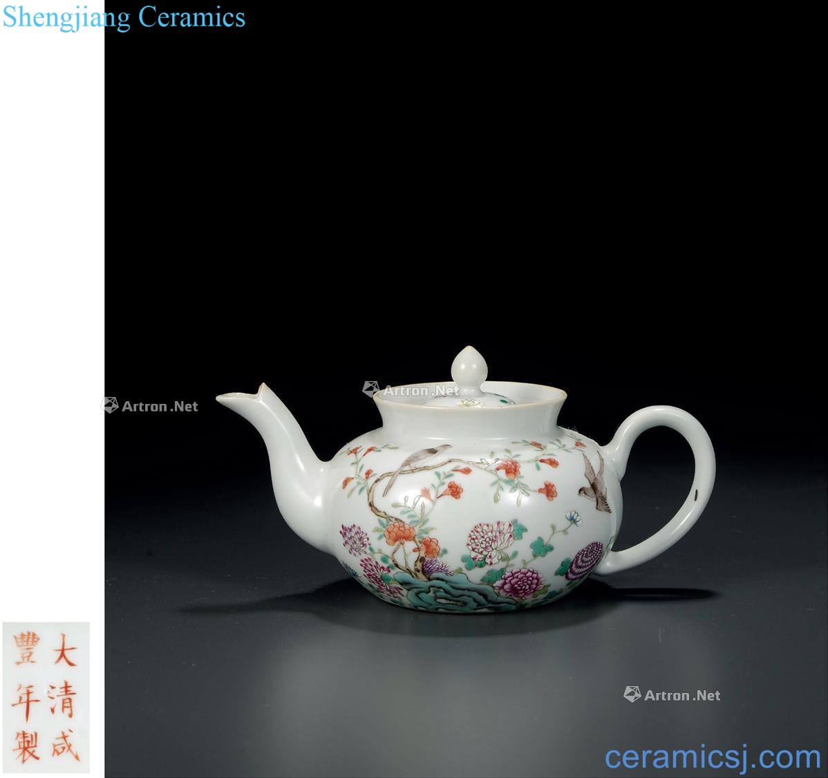Qing qing xianfeng years with powder enamel pot lines