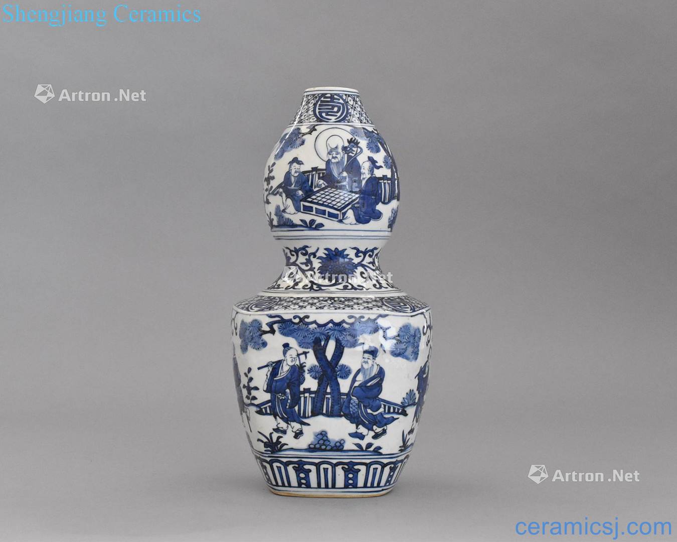 Ming Dynasty CHINESE Ming BLUE & WHITE DOUBLE GOURD VASE