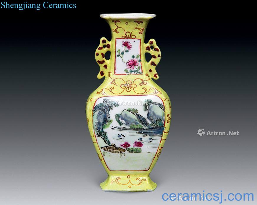 Qing qianlong pastel wall bottles