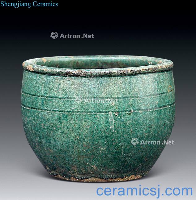 Liao dynasty early green glaze cylinder