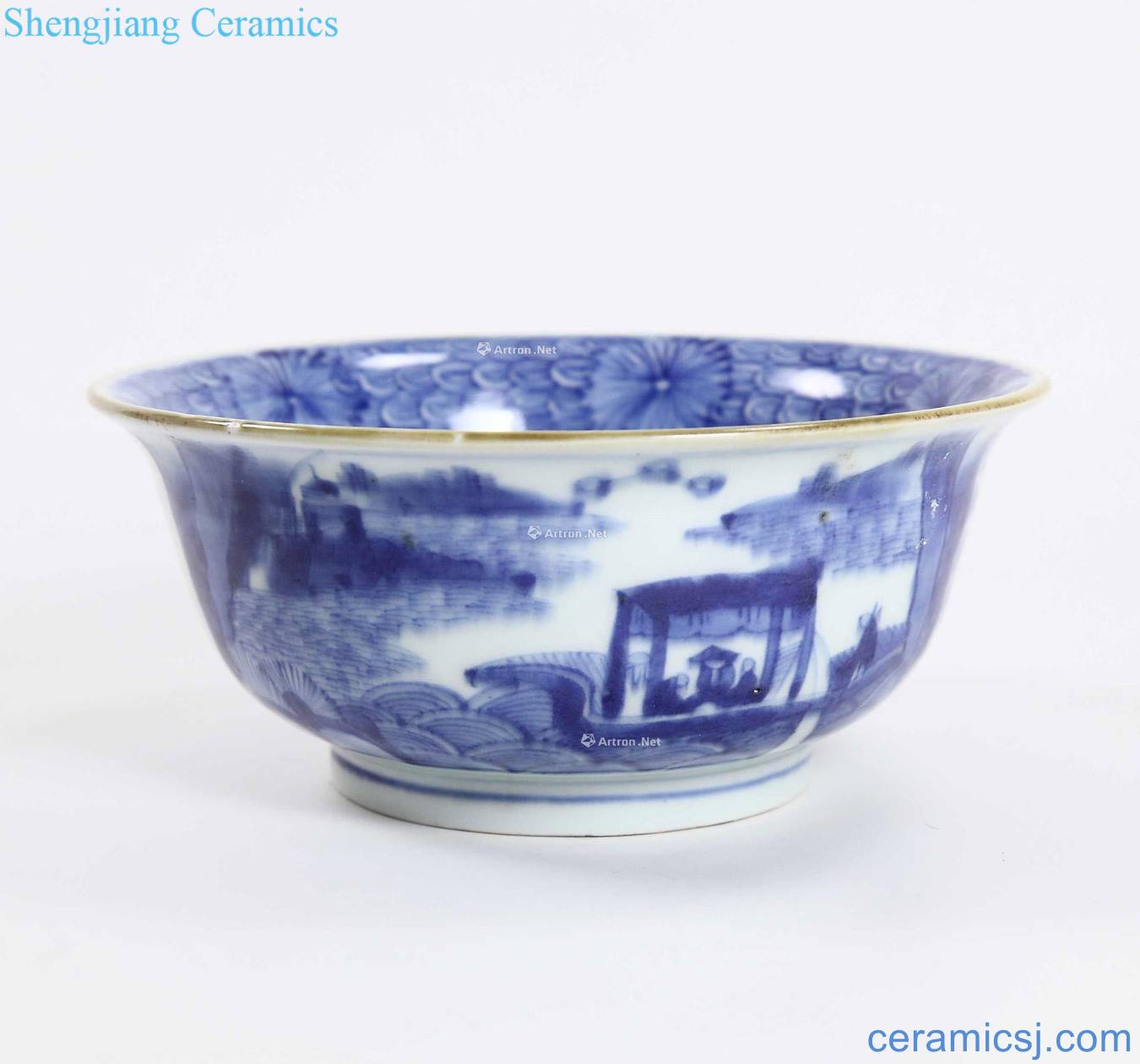 The qing emperor kangxi Blue and red cliff fu bowl