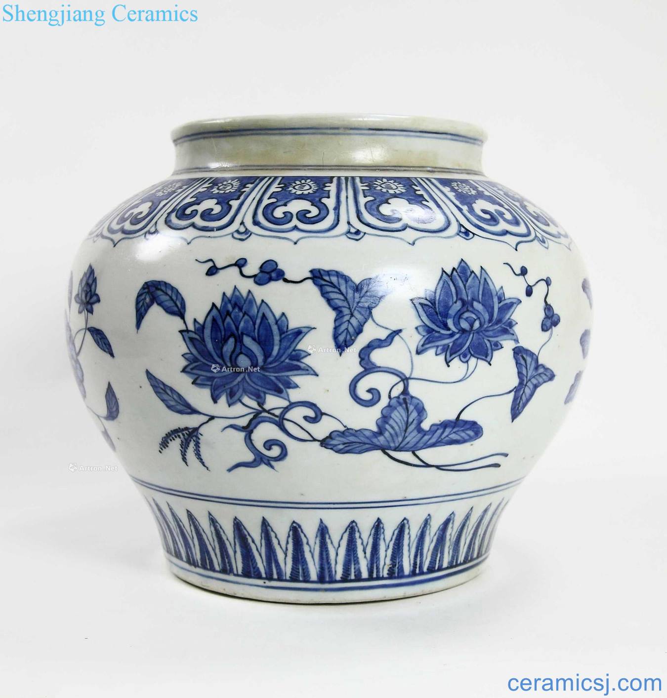Ming jiajing Kiln porcelain decorative pattern of the four seasons big cans