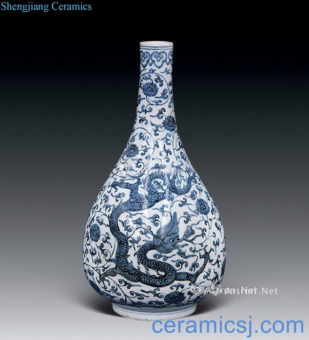 In the Ming dynasty Blue and white dragon gall bladder