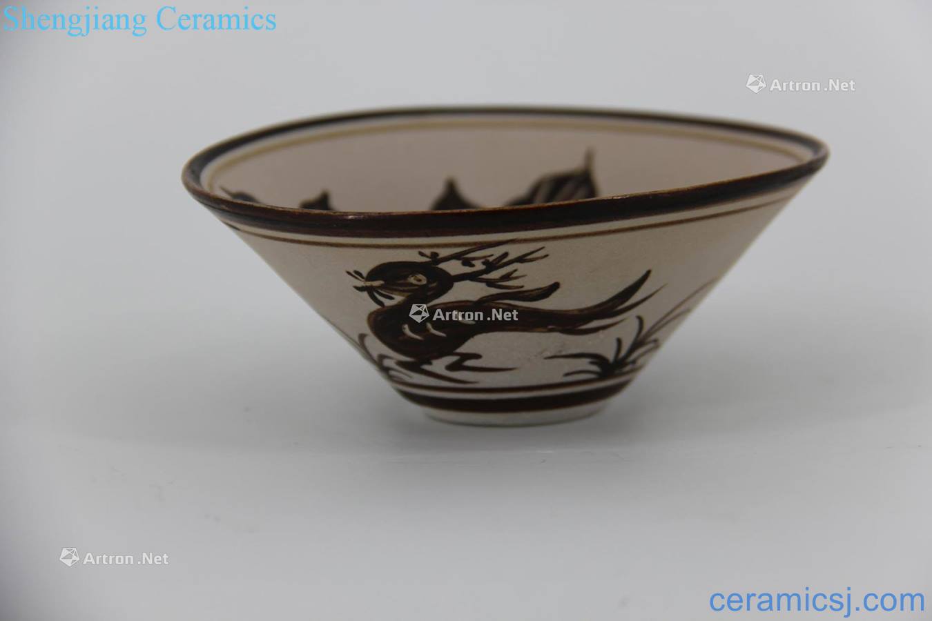 The song dynasty Jizhou kiln paper-cut pattern bowl