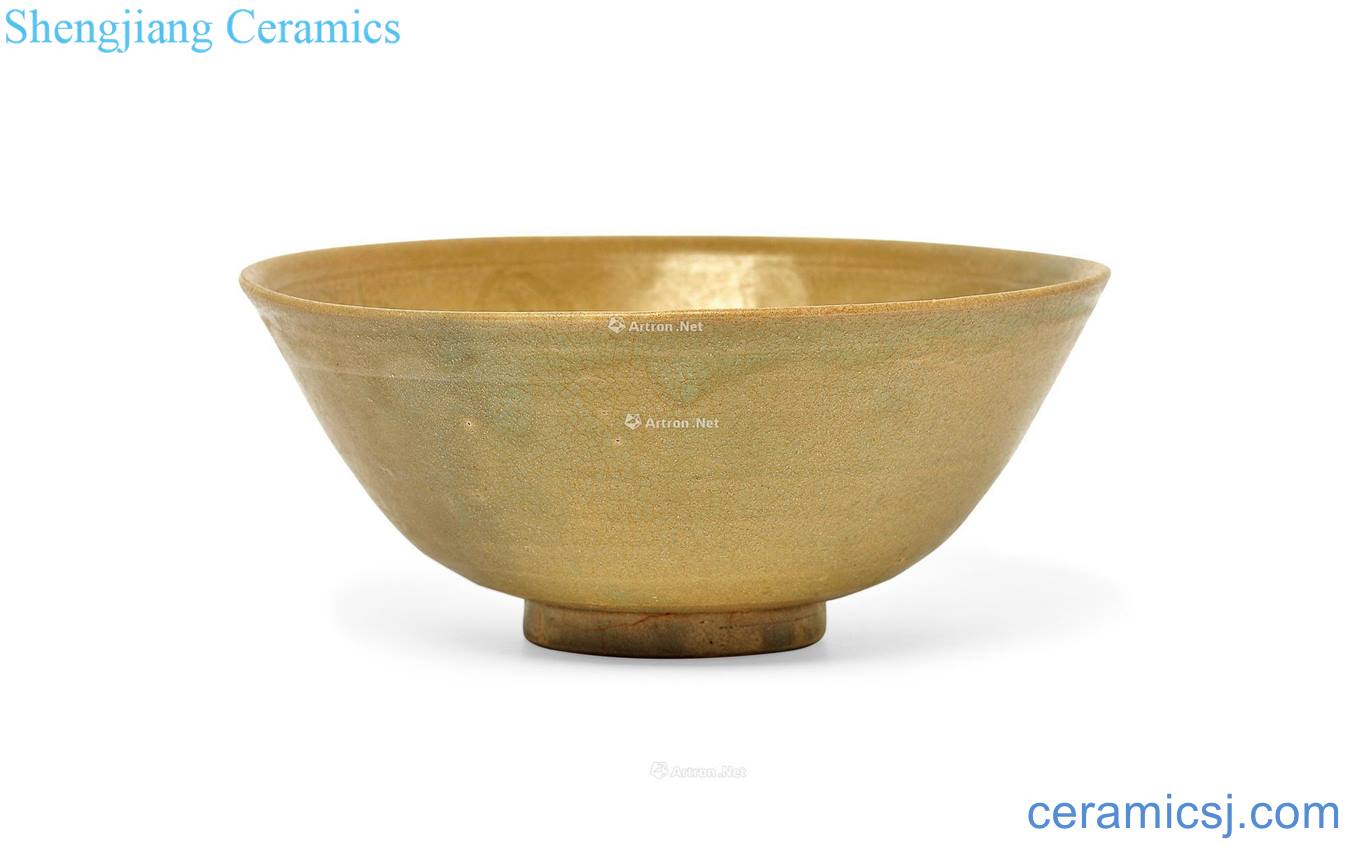 The song dynasty Green glaze delimit branch flowers green-splashed bowls