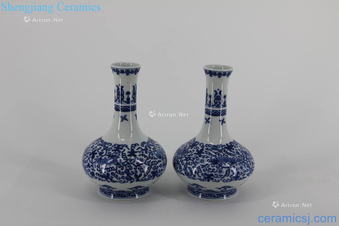 The qing emperor kangxi qing pattern the flask A pair of