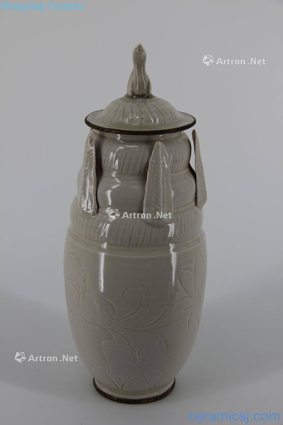 Song dynasty kiln carved crested cover bottle