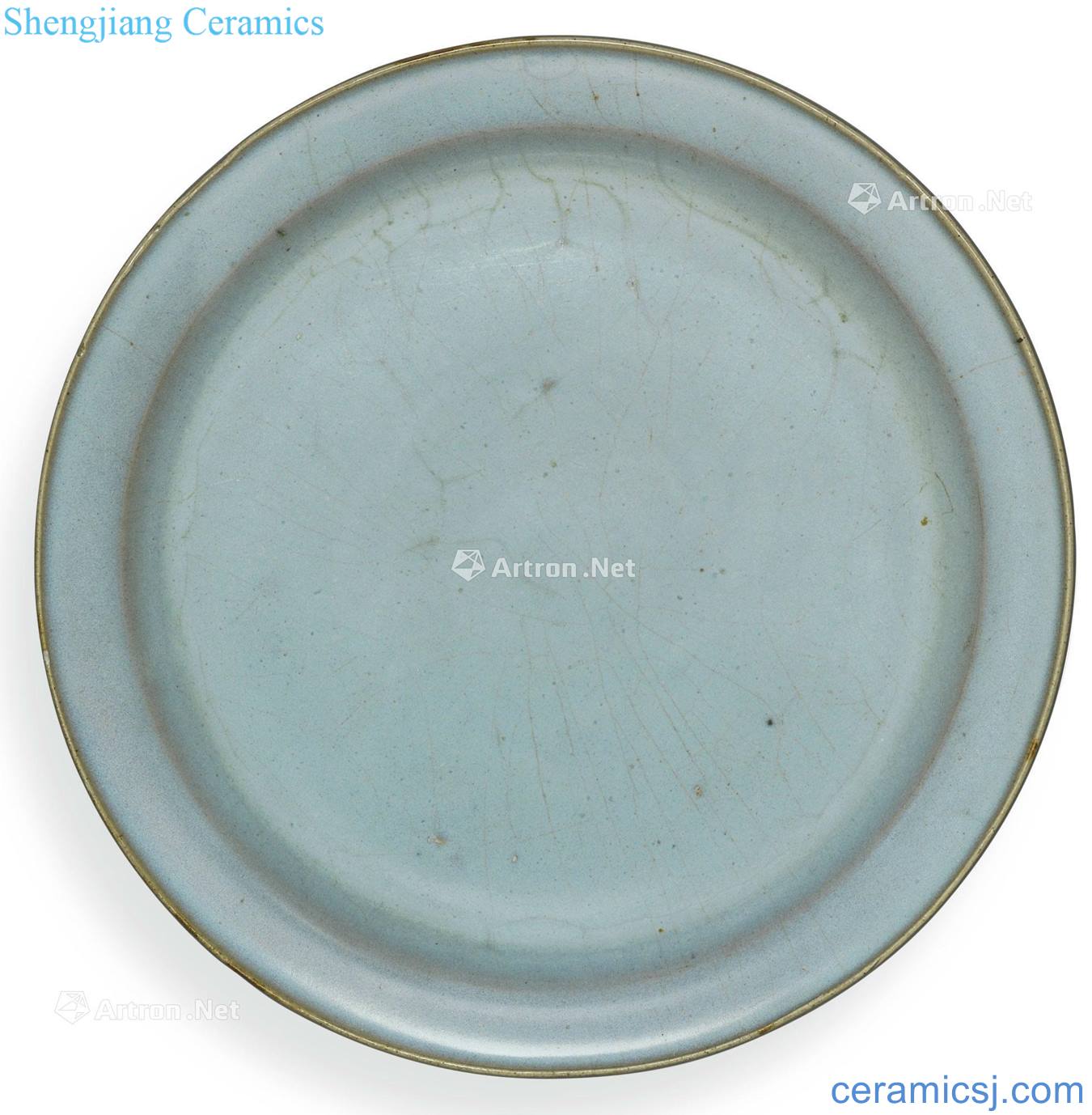 The song dynasty Pa per month white glaze fold along the plate