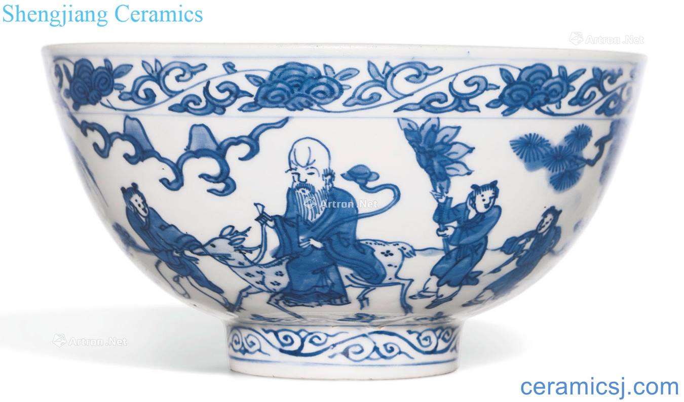 Ming wanli Blue and white longevity 盌 dragon pattern