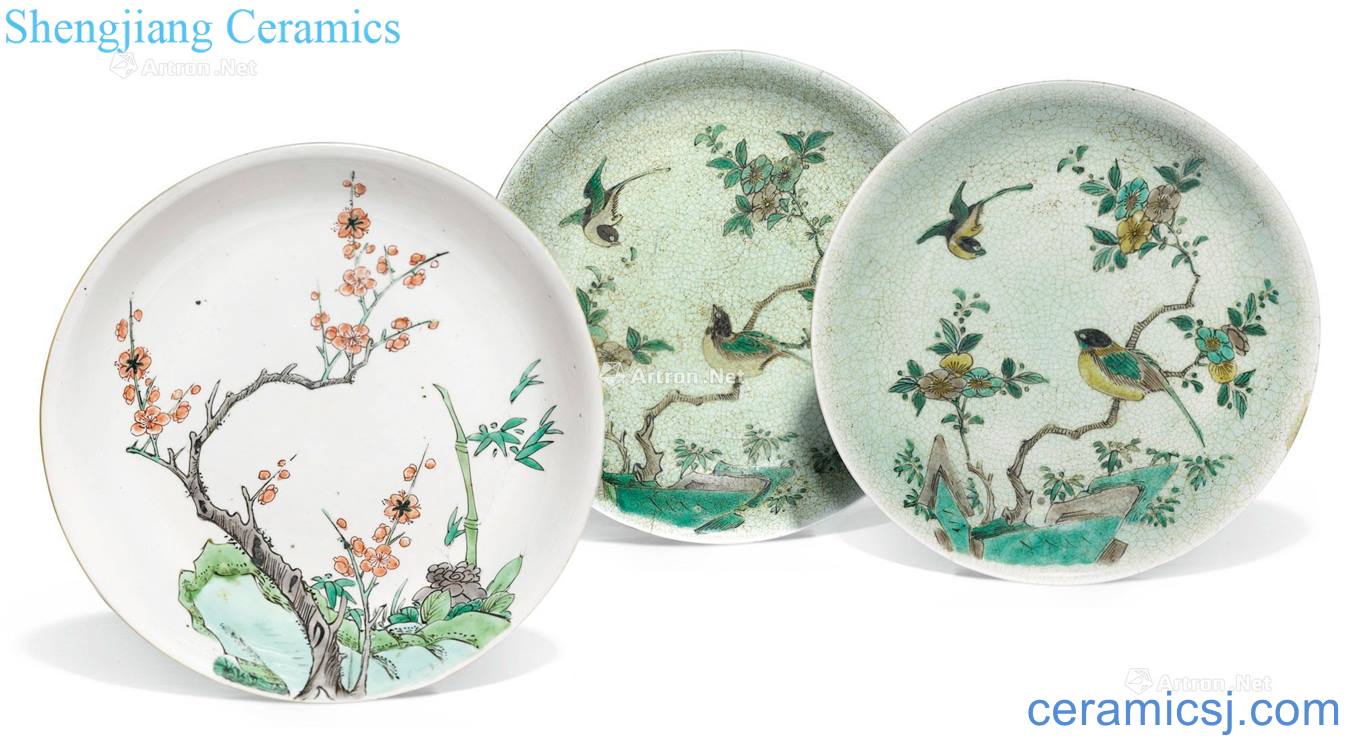 The qing emperor kangxi colorful plate (a group of three)