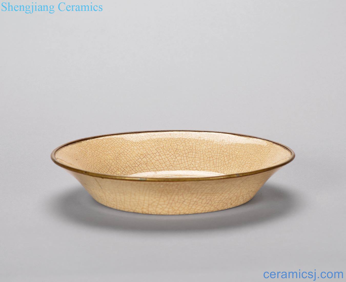 Ming Imitation of elder brother glaze with copper dragon mouth tray