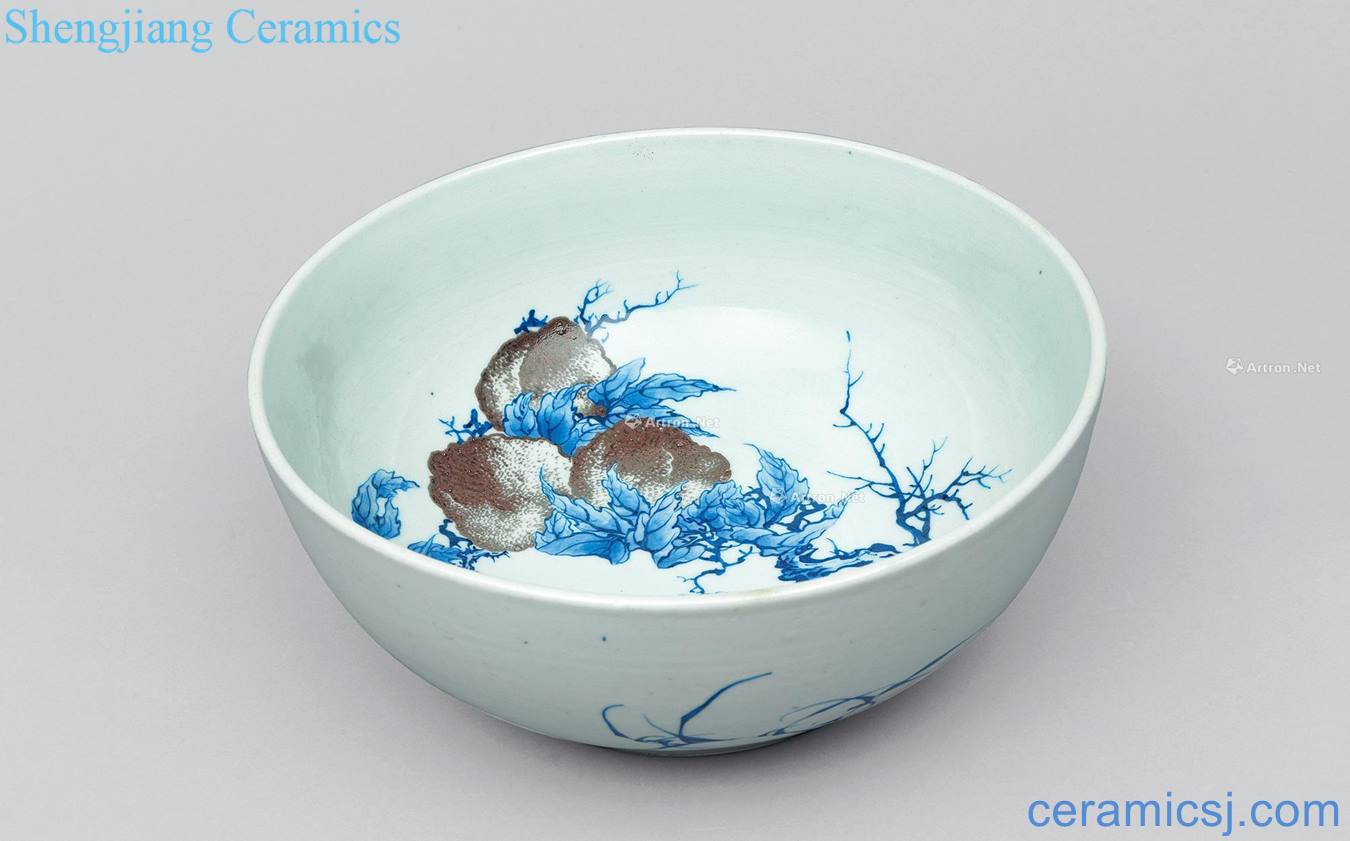 The late qing dynasty blue-and-white youligong peach bowl