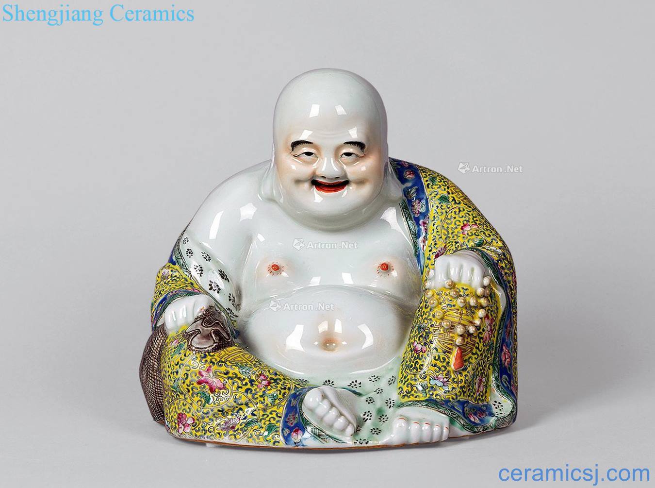 In the late qing famille rose like laughing Buddha