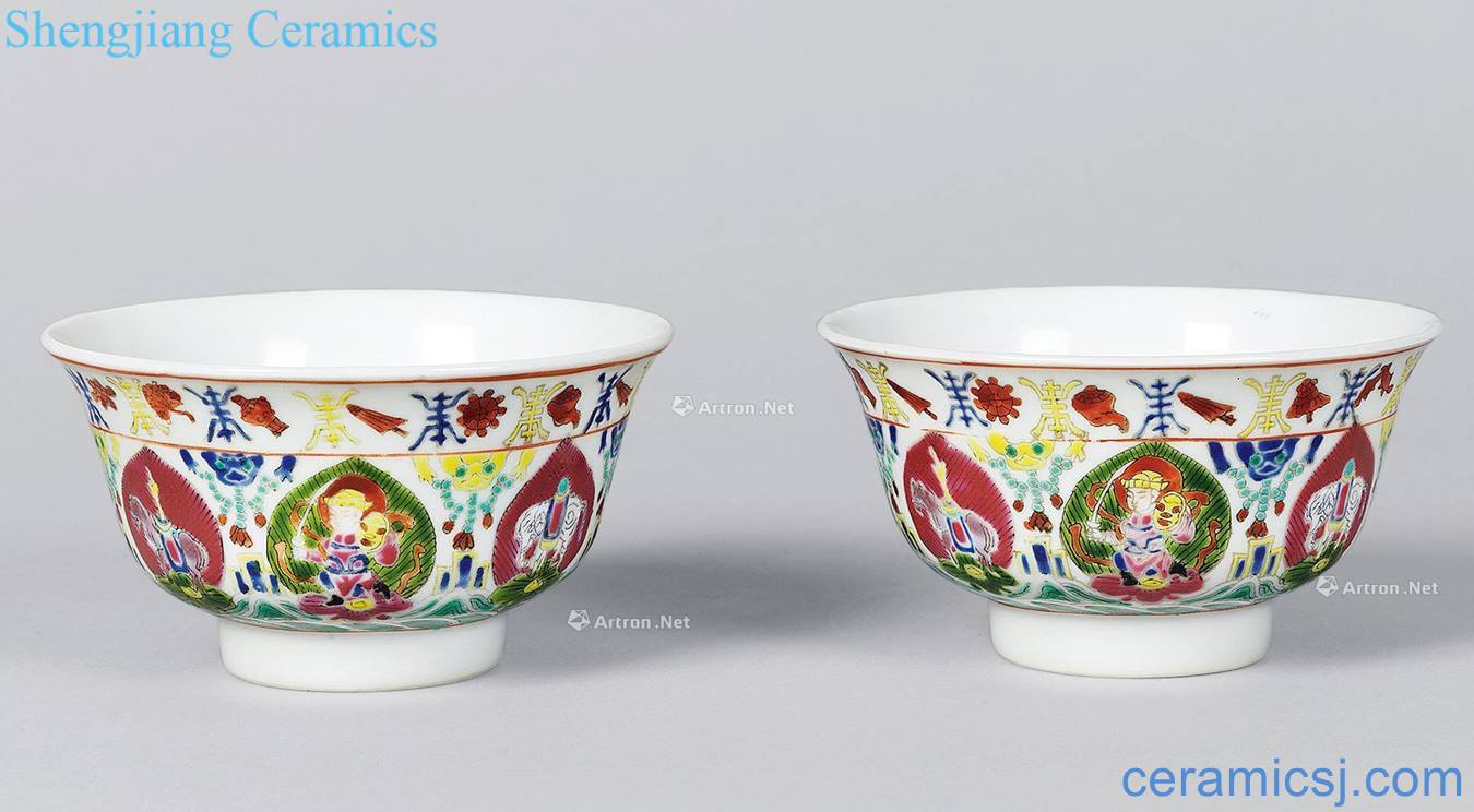 Seven zheng bao qing pastel green-splashed bowls (a)