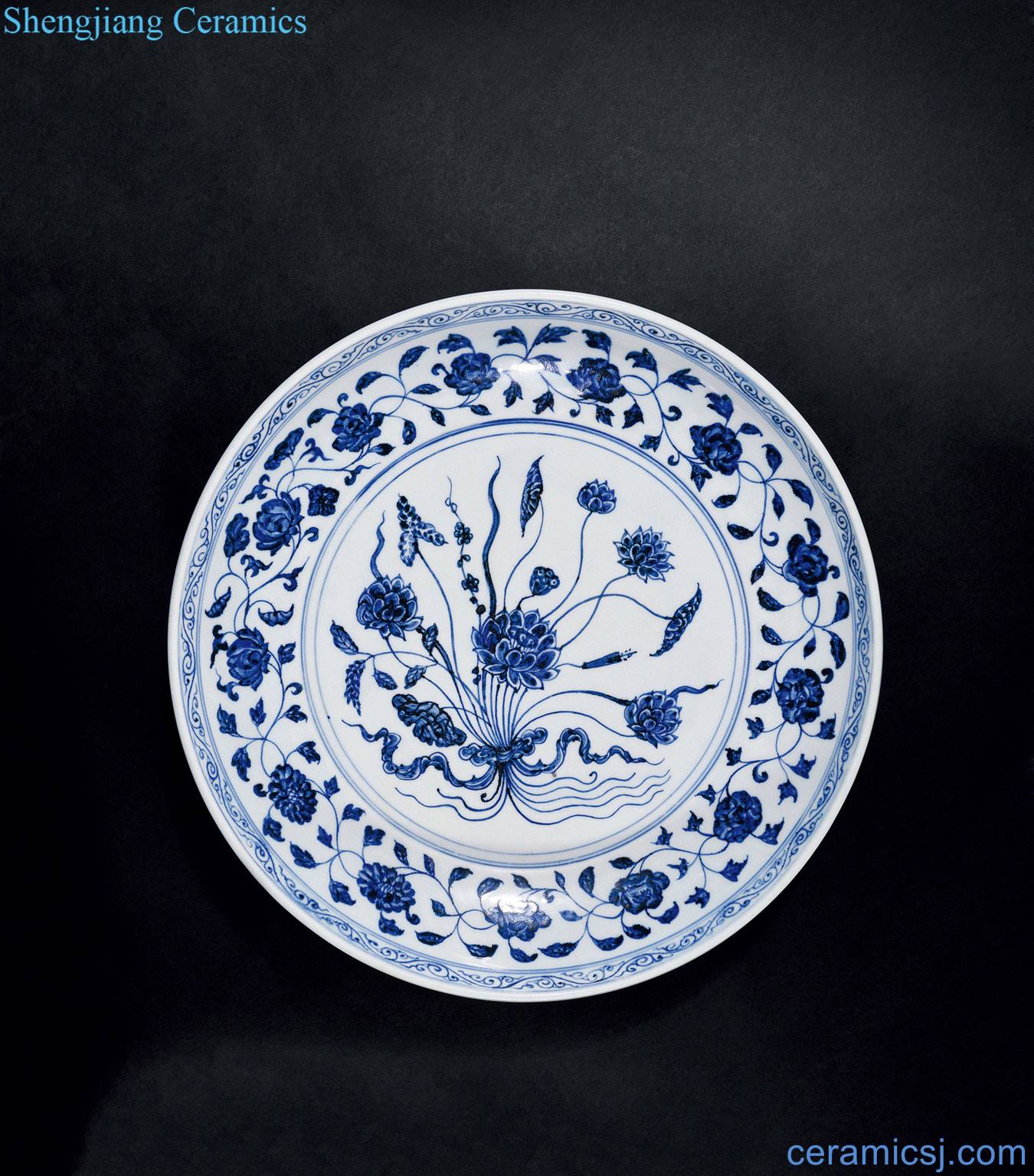 Ming yongle Blue on a plate
