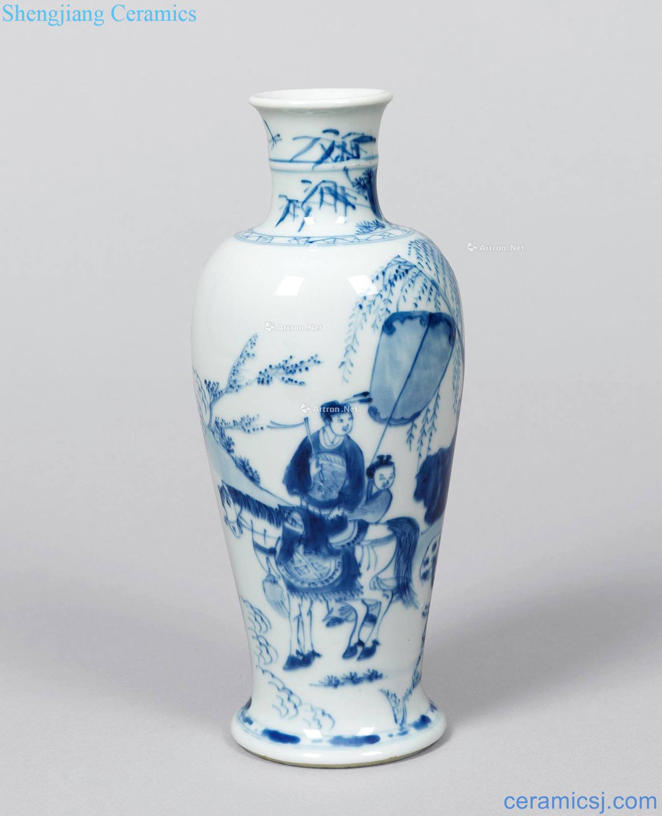 The qing emperor kangxi Character on horseback to bottle