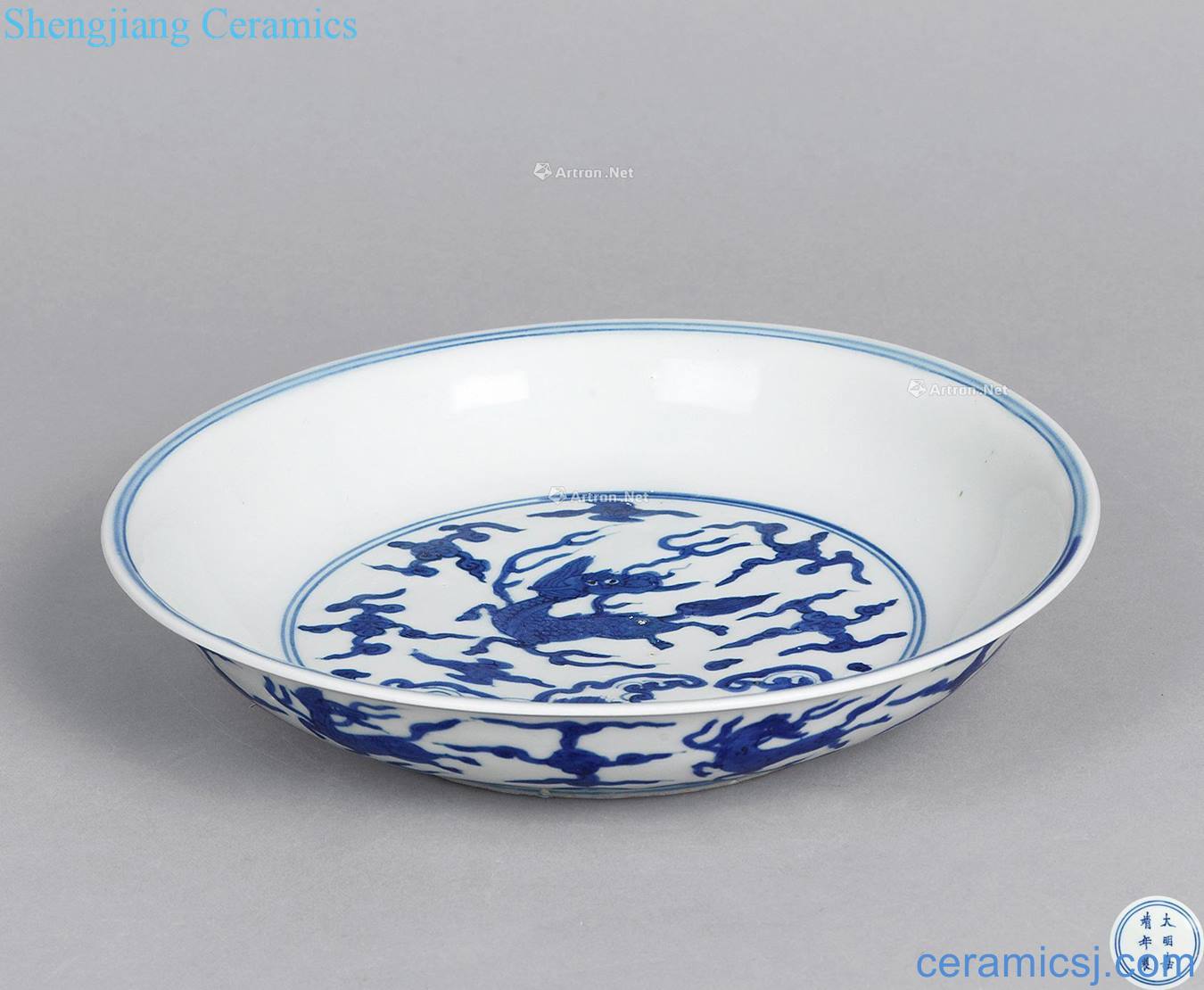 Ming jiajing Blue sea tray