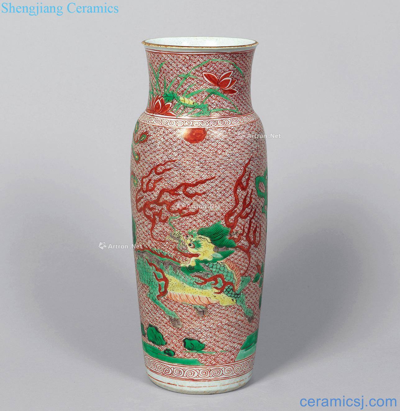 In the early qing Kirin phoenix tube bottles