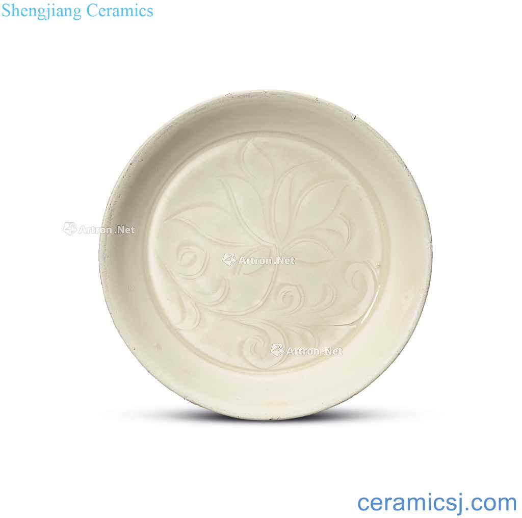 Northern song dynasty kiln carved day lilies grain small dish