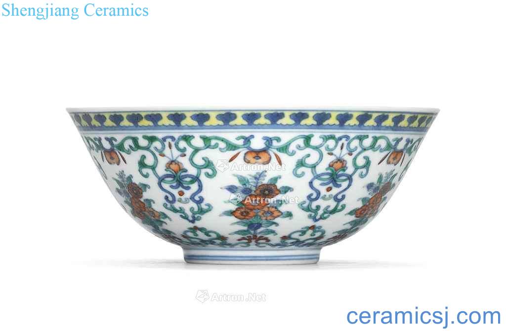 Qing daoguang bucket color lines 盌 flowers