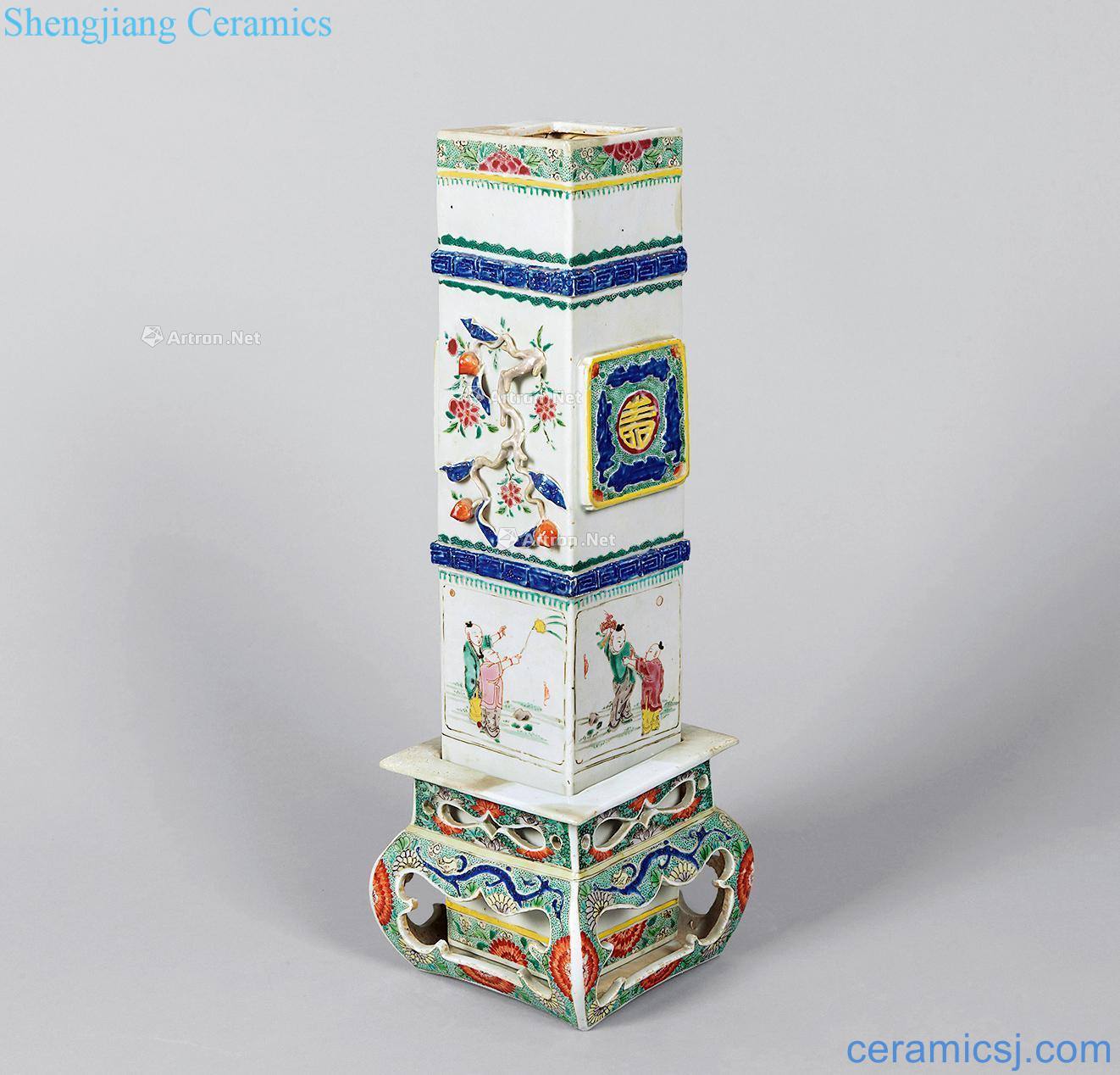 The qing emperor kangxi colorful powder enamel baby play quiver