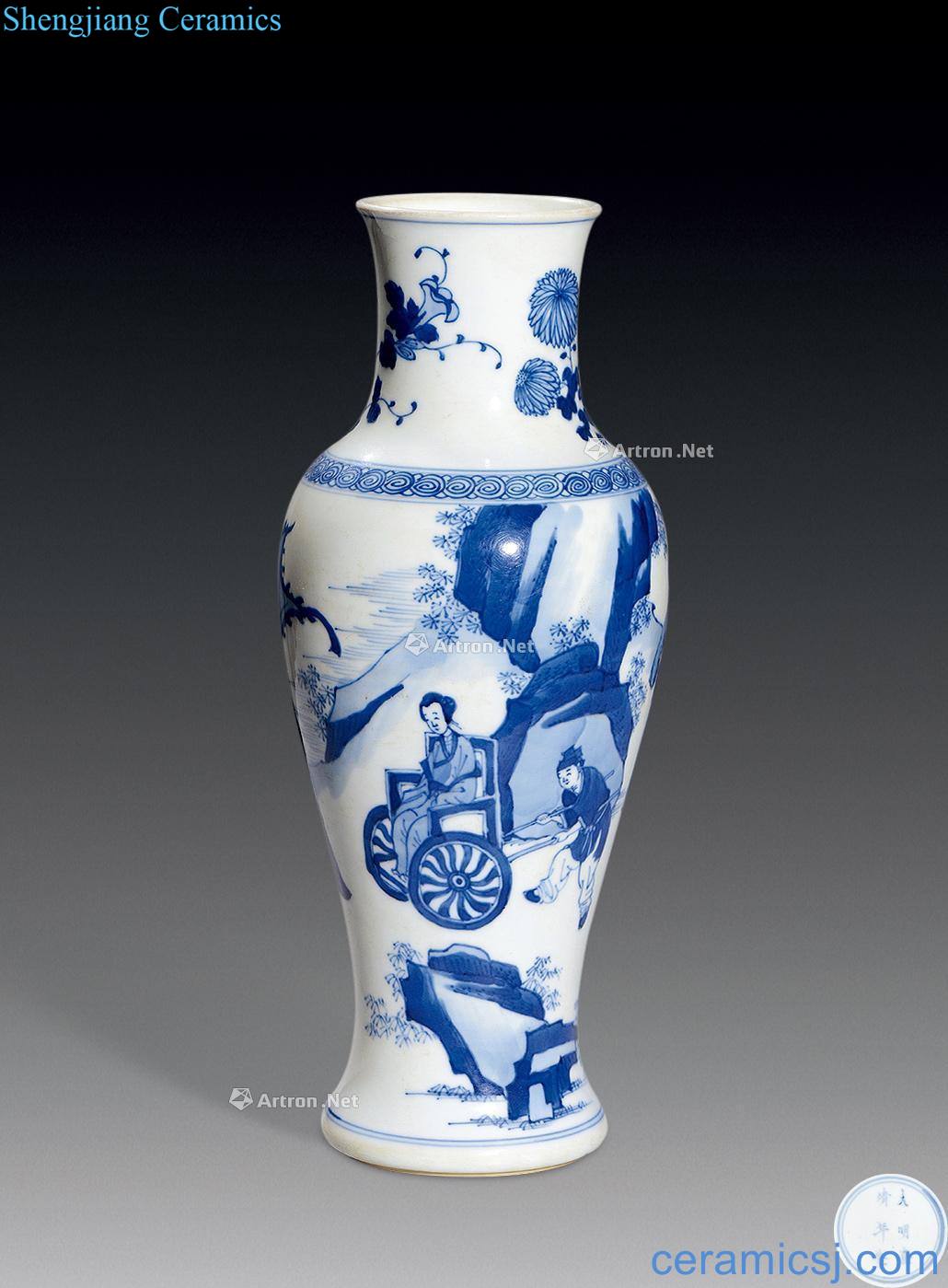 qing Blue and white bottle zhaojun