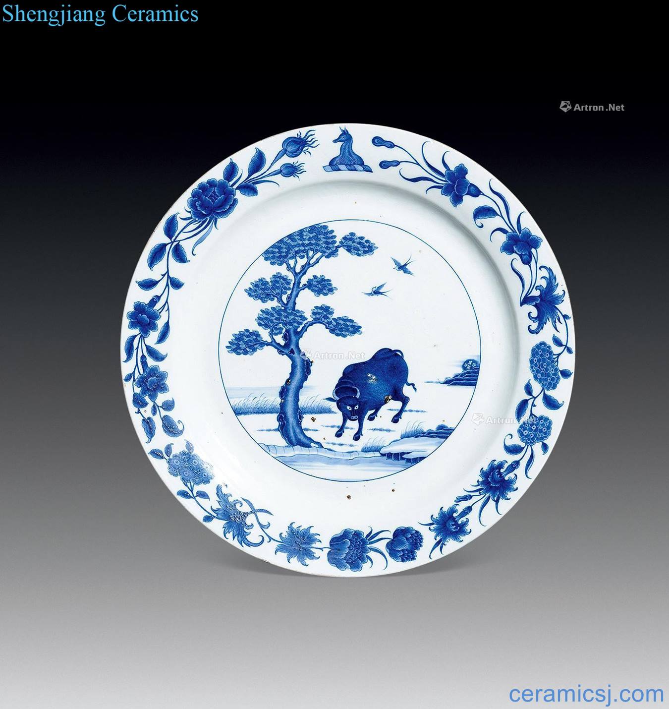 qing Blue and white oxen photo album