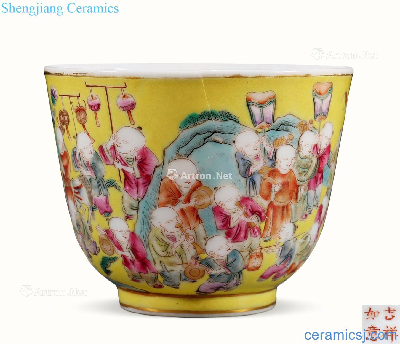 Dajing famille rose in the spring of the ancient philosophers make grain cup