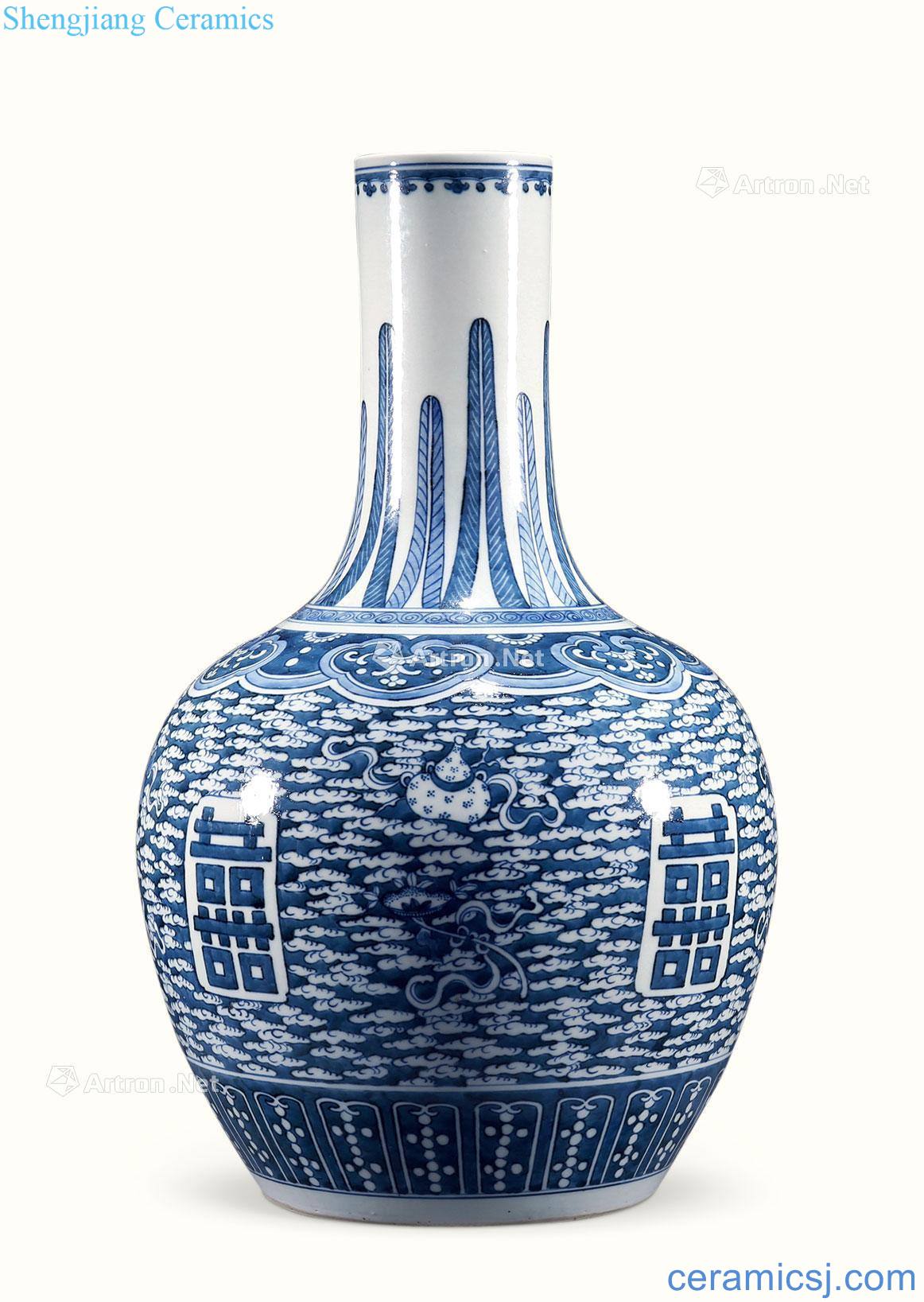 qing Blue and white happy character tree